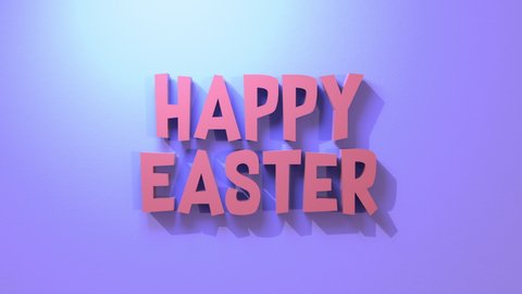 3D render of animation text Happy Easter bouncing onto frame. Bold fun colors. Great for spring.  Stock Video