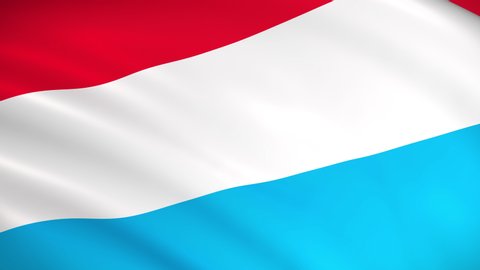 Luxembourg National Flag - 4K seamless loop animation of the Luxembourger flag. Highly detailed realistic 3D rendering