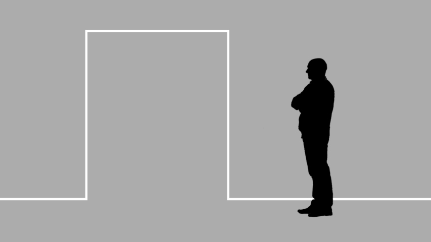 Corona Virus social distancing line.

Silhouette figures spaced out in a queue.
