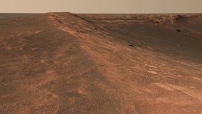 Mars surface panorama in high resolution. Elements of this video furnished by NASA.