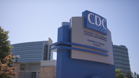 Atlanta, Georgia / United States - April 27 2020: CDC sign located just outside the CDC