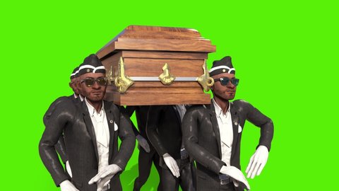 Coffin Dance Green Screen Meme Front 3D Rendering Animation 4K