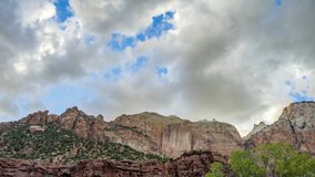Time lapse by at the Zion National Park , Utah , USA. It was a colorful sunset view.