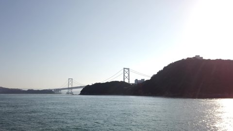 Naruto whirlpools and Ōnaruto Bridge in shikoku Japan
