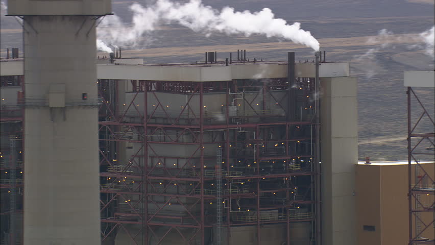 AERIAL United States-Pass A Coal Fired Power Station 2012
