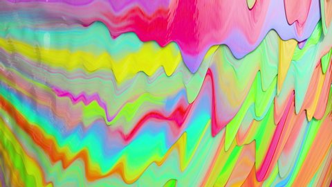 Multicolor lava animation. Watercolor paint wave abstract background animation. Rainbow template for childrens events. Seamless looping animation