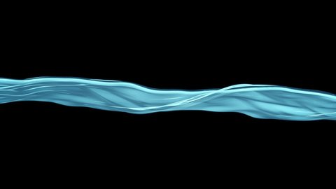 Beautiful water surface in slow motion. Abstract background with animation of fluid, movement of the waterline. Seamless loop animation.