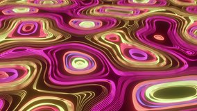 Moving Random Wavy Texture. Colorful Futuristic Animated Background. Looping 3D Animation.
