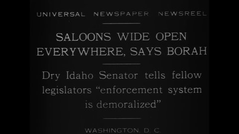 CIRCA 1929 - Idaho's Senator Borah is seen in Washington DC, preaching the virtues of Prohibition.
