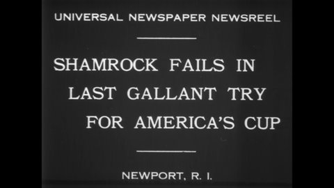 CIRCA 1930 - The Shamrock V loses a sailing race to the Enterprise.