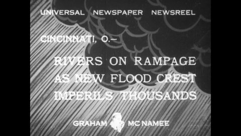 CIRCA 1933 - Cincinnati, Ohio is seen heavily flooded.