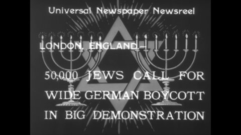 CIRCA 1933 - Jewish demonstrators, including veterans, in London's Hyde Park gather to protest their country's ongoing trade with Nazi Germany.
