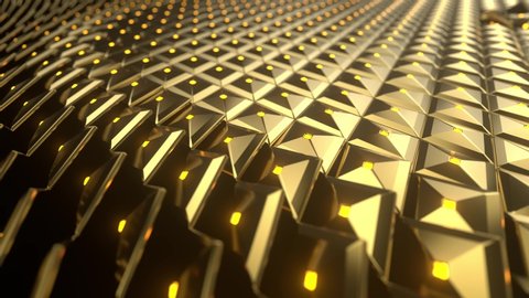 Abstract 3d Visualization Geometric Lowpoly Golden Stock Footage Video ...