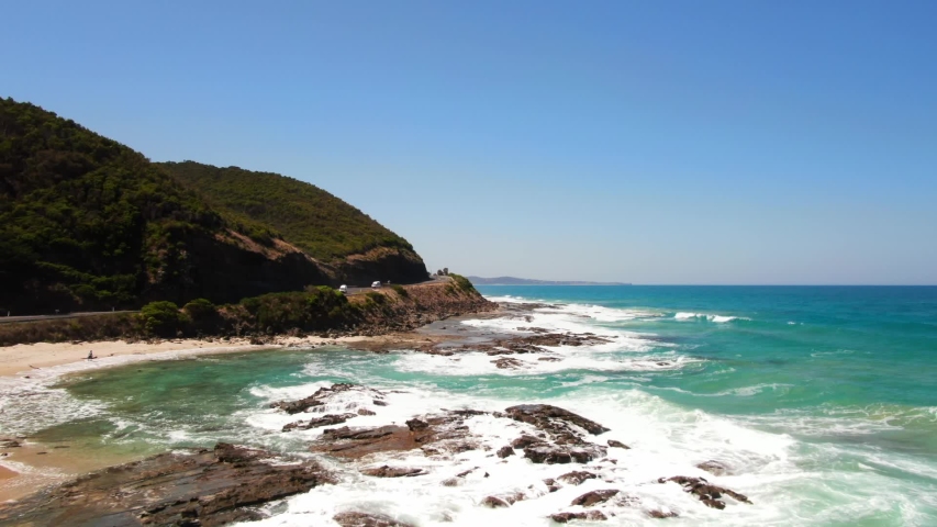 Coastline along the Great Ocean Road in Victoria, Australia image ...