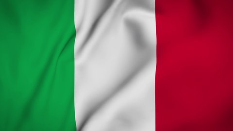 italy flag is waving 3D animation. italy flag waving in the wind. National flag of italy. flag seamless loop animation. 4K