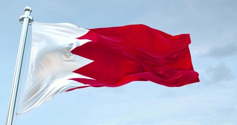 Bahrain Flag Waving loop 4K