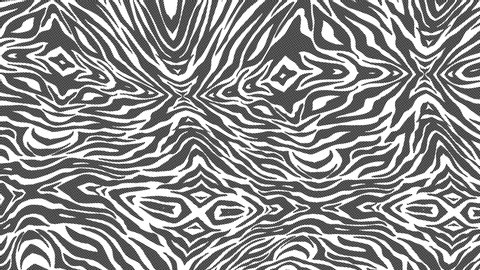 Seamless funny animation of zebra pattern in halftone photocopy printed style.Zine culture video loop with a trendy cool psychedelic look special for clubs and parties.