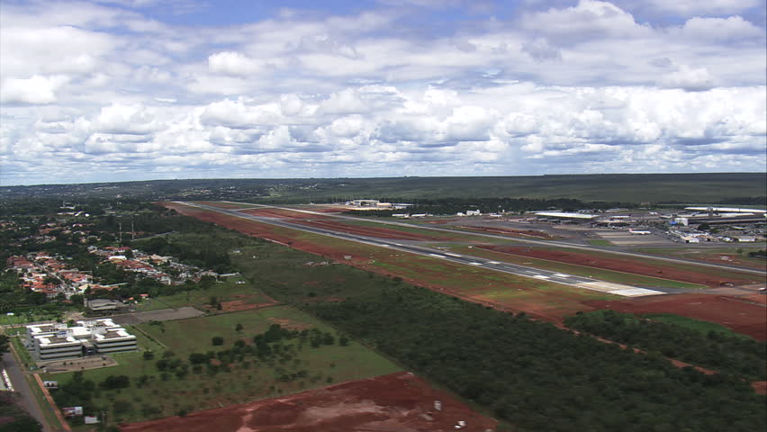 AERIAL Brazil-Landing At Helicopter Base In Brasilia Airport 2014