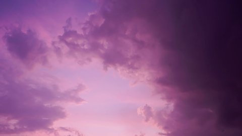 beautiful purple clouds shows after passing of dark cloud