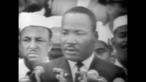 CIRCA 1963 - Martin Luther King concludes his speech at the March on Washington for Jobs and Freedom by sharing his hope that freedom will ring.