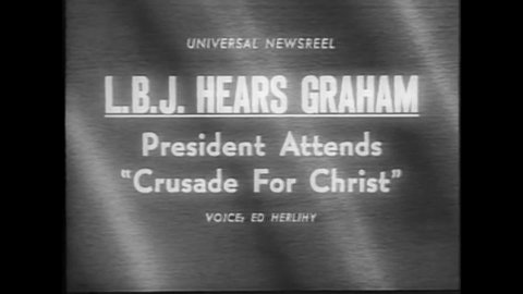 CIRCA 1967 - LBJ and Lady Bird Johnson attend Billy Graham's Crusade for Christ, held in the Astrodome in Houston, Texas.