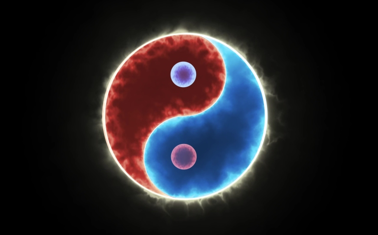 Symbol of yinyang of the dark background
