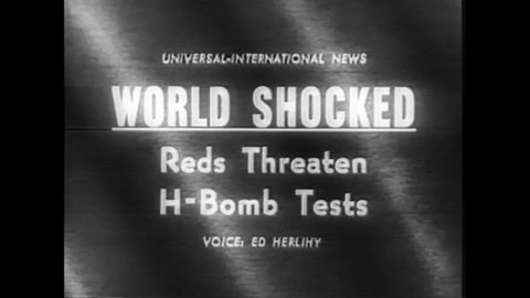CIRCA 1961 - A hydrogen bomb mushroom cloud is seen, and Ambassador Stevenson denounces the Soviet Union's plans to resume nuclear testing.