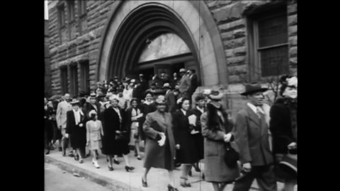 CIRCA 1945 - Easter services are held among African-American congregations in Chicago, Illinois, with music and sermons.