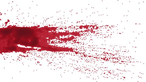 spatter of red paint or blood. 60fps
