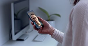 Caucasian female having a video call with doctor. Telehealth, telemedicine, remote medicine, quarantine