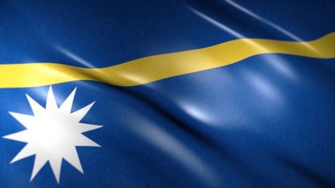 National Flag of Nauru waving flag. Flag Closeup 1080p Full HD 1920X1080 footage.Other HD flags available