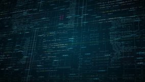 Text code abstract animation with infographic digital HUD elements.Programming code panels.Type 1 - Powered by Shutterstock - Get 15% off with code: PIKWIZARD15