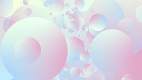 Abstract light geometric background with moving circles and with a gentle gradient