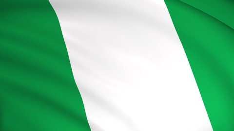 Nigeria National Flag - 4K seamless loop animation of the Nigerian flag. Highly detailed realistic 3D rendering