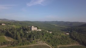 Aerial nature landscape beautiful hills  of Tuscany, Italy // no video editing