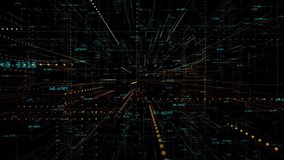 This is a stock motion graphic that shows flight, through an abstract digital structure with changing numbers and symbols. - Powered by Shutterstock - Get 15% off with code: PIKWIZARD15