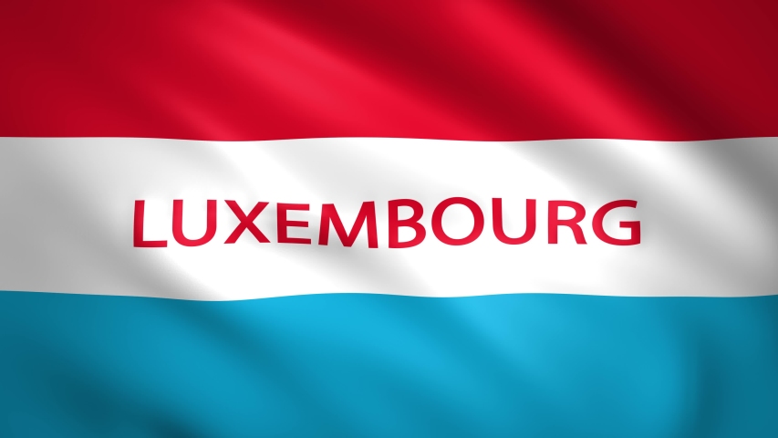 Luxembourg flag with the name of the country