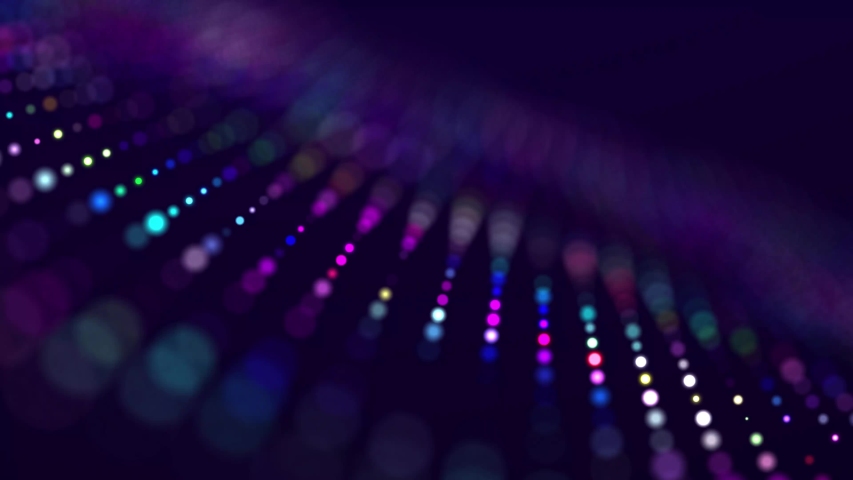 Abstract background with moving glowing dots. Sound wave element. Equalizer for music. 3d rendering. Seamless loop. Royalty-Free Stock Footage #1051580815