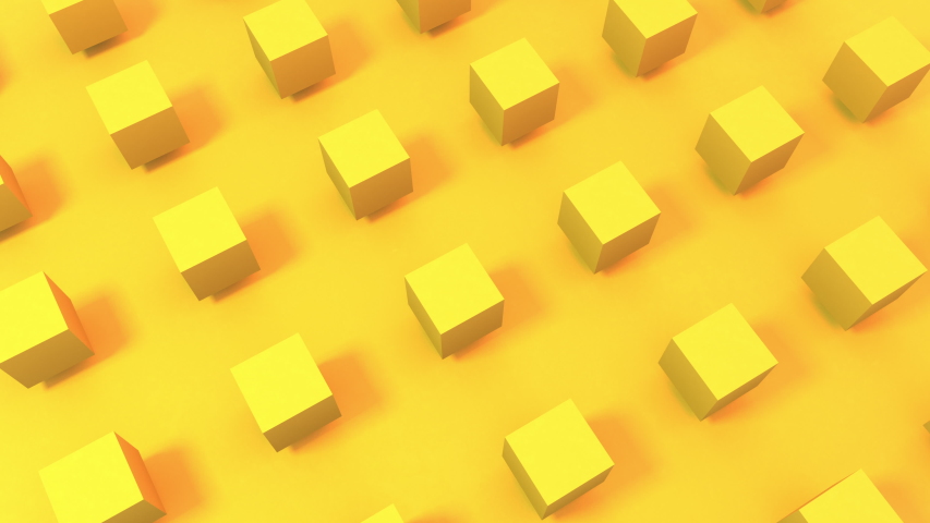 3D animation of seamless loop background of sunny bright yellow cubes rotating. Great for presentations. Put your text in it.  | Shutterstock HD Video #1051614652