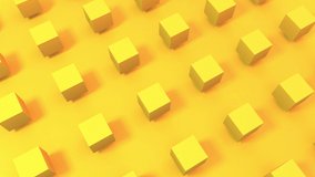 3D animation of seamless loop background of sunny bright yellow cubes rotating. Great for presentations. Put your text in it. 