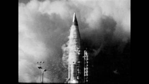 1960s: Missile launches. Photographs of moon.