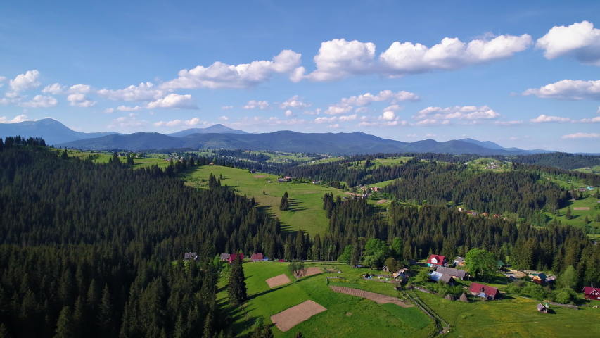 Panoramic green meadow under sky and clouds image - Free stock photo ...