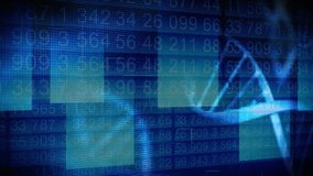 Animation of DNA strains spinning over numbers changing, data recording. Finance business stock market global data processing concept digitally generated image. - Powered by Shutterstock - Get 15% off with code: PIKWIZARD15
