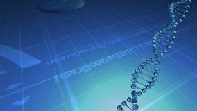 Animation of DNA strain spinning over stock market data recording, statistics showing . Finance business stock market global data processing concept digitally generated image. - Powered by Shutterstock - Get 15% off with code: PIKWIZARD15
