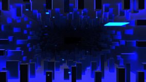 Abstract seamless looped animation of neon, glowing light tubes, lasers and lines bouncing around and moving forward within a dark tunnel with fog and particles. - Powered by Shutterstock - Get 15% off with code: PIKWIZARD15