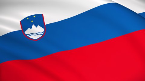 Slovenia National Flag - 4K seamless loop animation of the Slovene flag. Highly detailed realistic 3D rendering