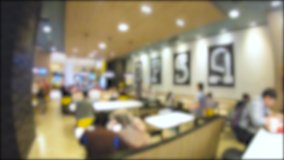The restaurant blur with customers time lapse.