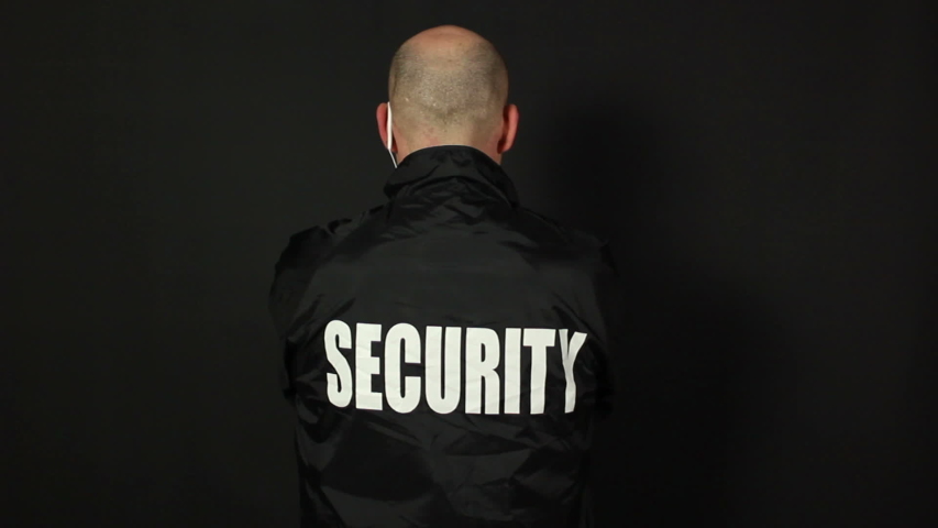 Bald Security Guard Bouncer Wearing Stock Footage Video 100 Royalty Free Shutterstock