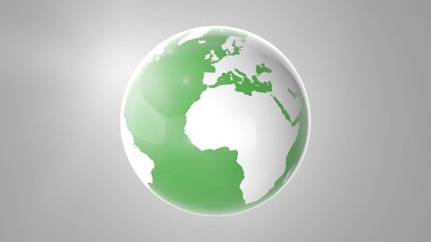 Green earth globe rotating, infinite loop, loopable scene. 4k.