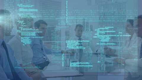 Animation Data Processing Digital Information Flowing Stock Footage ...